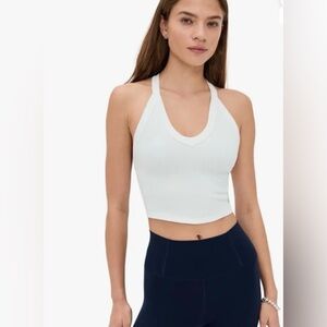 FP Movement by Free People White Ribbed Tank Top